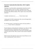 Network Communication Questions with Complete Solutions