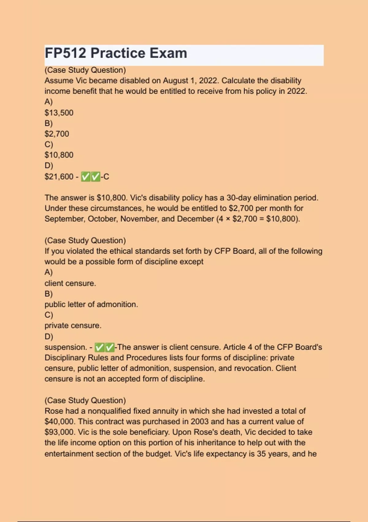 FP512 Practice Exam Questions with 100% Actual correct answers ...