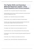 Fire Fighter Skills and Hazardous Materials Response chapter 1 Prep Exam Questions And Correct Answers&period;