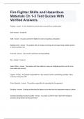 Fire Fighter Skills and Hazardous Materials Ch 1-3 Test Quizes With Verified Answers&period;