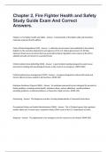 Chapter 2&comma; Fire Fighter Health and Safety Study Guide Exam And Correct Answers&period;