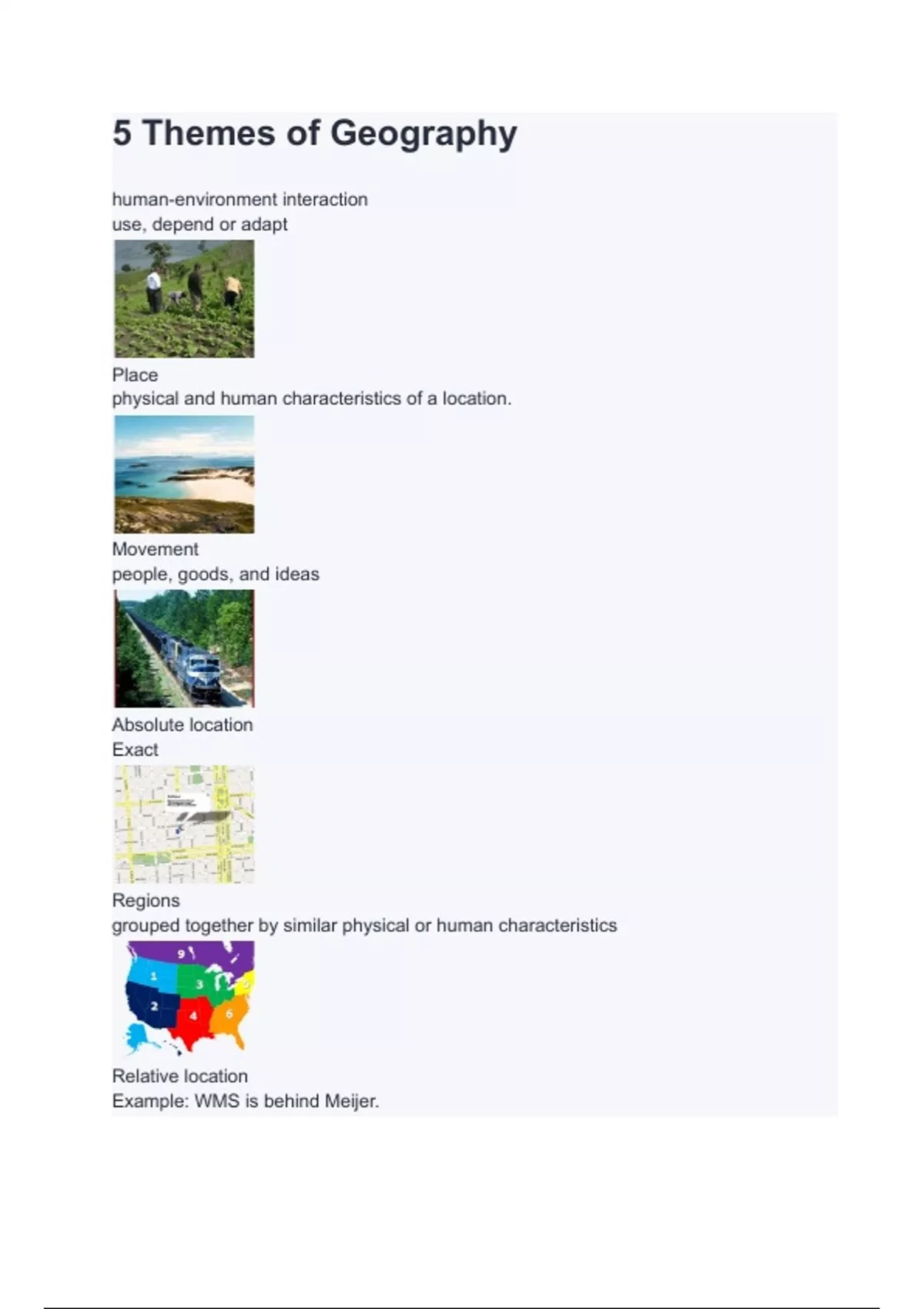 5 Themes of Geography Questions with 100% Actual correct answers ...