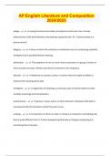 AP English Literature and Composition 2024&sol;2025