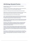 USA Biology Olympiad Practice Questions with 100&percnt; Actual correct answers &vert; verified &vert; latest update &vert; Graded A&plus; &vert; Already Passed &vert; Complete Solution 2024 - 2025