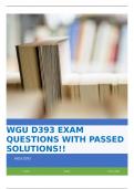 WGU D393 Exam Preparation &vert; Practice Questions&comma; Answers & Complete Study Guide