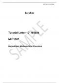  Tutorial Letter 101&sol;0&sol;2024  MIP1501  Department Mathematics Education