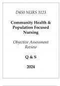 &lpar;WGU D450&rpar; NURS 3123 Community Health & Population Focused Nursing Objective Assessment