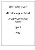 &lpar;WGU D311&rpar; NURS 1010 Microbiology with Lab Objective Assessment Review Q & S 2024