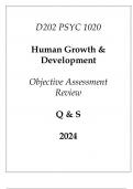 &lpar;WGU D202&rpar; PSYC 1020 Human Growth & Development Objective Assessment Review Q & S