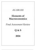 &lpar;JHU&rpar; AS&period;180&period;101 Elements of Macroeconomics Final Assessment Review Q & S 2024