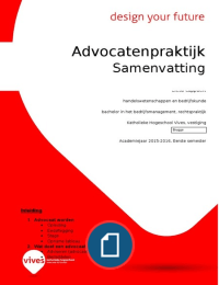 Samenvatting advocatenpraktijk 2015-2016