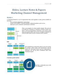 Slides, Lecture Notes & Papers Marketing Channel Management