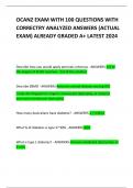 OCANZ EXAM WITH 100 QUESTIONS WITH CORRECTRY ANALYZED ANSWERS &lpar;ACTUAL EXAM&rpar; ALREADY GRADED A&plus; LATEST 2024     