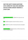 NISP FIRE SAFETY EXAMS QUESTIONS WITH CORRECTRY ANALYZED ANSWERS &lpar;ACTUAL EXAM&rpar; ALREADY GRADED A&plus; LATEST 2024           