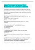 Water Treatment Advanced Exam Questions with Complete Solutions