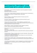 WASTEWATER TREATMENT EXAM QUESTIONS WITH LATEST UPDATE