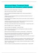 Advanced Water Treatment Exam Questions and Answers Latest Update