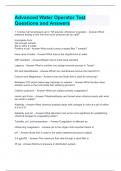 Advanced Water Operator Test Questions and Answers