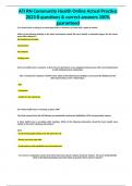 ATI RN Community Health Online Actual Practice 2023 B questions & correct answers 100&percnt; guaranteed