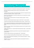 Advanced Sewage Treatment and Disposal Exam Questions and Answers