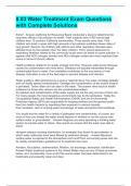 Water Treatment Exam Questions with Complete Solutions