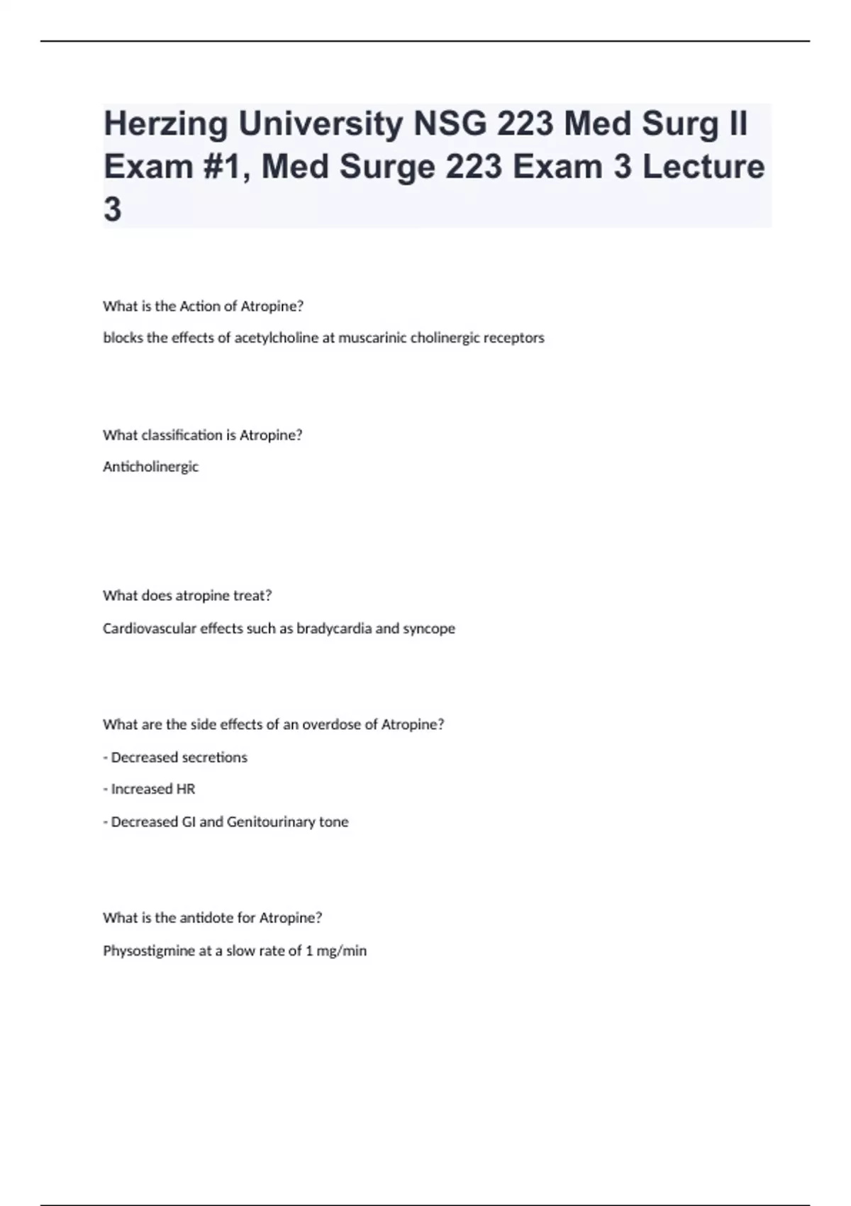 Herzing University NSG 223 Med Surg II Exam #1, Med Surge 223 Exam 3 ...