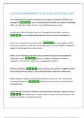 CLASSROOM MANAGEMENT FINAL EXAM QUESTIONS & ANS&excl;&excl;