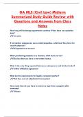 GA MLS &lpar;Civil Law&rpar; Midterm  Summarized Study Guide Review with  Questions and Answers from Class  Notes