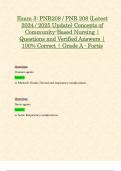 Exam 3&colon; PNR208 &sol; PNR 208 &lpar;Latest 2024 &sol; 2025 Updates STUDY BUNDLE WITH COMPLETE SOLUTIONS&rpar; Concepts of Community-Based Nursing &vert; Questions and Verified Answers &vert; 100&percnt; Correct &vert; Grade A &ndash; Fortis