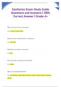 Registered Sanitarian Exam  Pack Questions and Answers &vert; 100&percnt; Correct Answer &vert; Grade A&plus;