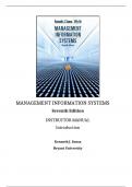Official&copy; Solutions Manual to Accompany Management Information Systems&comma;Oz&comma;7e