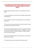 HEALTH INSURANCE EXAM KENTUCKY NEWEST VERSION 2023-2024 ACTUAL QUESTION AND CORRECT DETAILED VERIFIED ANSWERS FROM VERIFIED SOURCES&period;