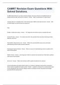CAMRT Revision Exam Questions With Solved Solutions&period;