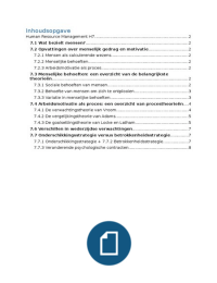 Hoofdstuk 7. Samenvatting Human Resource Management, leerboek HRM, Frits Kluijtmans