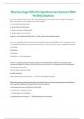 Pharmacology HESI 315 Questions And Answers With Verified Solutions
