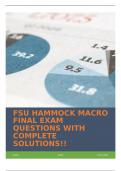 FSU HAMMOCK MACRO FINAL EXAM QUESTIONS WITH COMPLETE SOLUTIONS&excl;&excl;