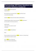 Pharmacology VATI Exam Questions and Complete Solutions Graded A&plus;