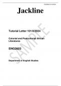  Tutorial Letter 101&sol;0&sol;2024  Colonial and Postcolonial African Literatures  ENG2603   Department of English Studies