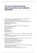 PAS 251F PEDIATRICS EXAM QUESTIONS WITH 100&percnt; CORRECT ANSWERS&excl;&excl;