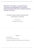 BUSI 601 Final Paper&semi; Learning Project&colon; Contemporary Management Technique Research Paper 2024 with complete solution&semi; Liberty University