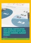 ABYC DIESEL CERTIFICATION 2024 QUESTIONS WITH 100&percnt; VERIFIED ANSWERS&comma; ALREADY PASSED&excl;&excl;