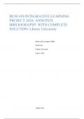  BUSI 650 INTEGRATIVE LEARNING PROJECT 2024&colon; ANNOTED BIBLIOGRAPHY WITH COMPLETE SOLUTION- Liberty University