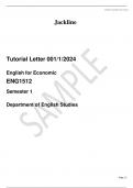  Tutorial Letter 001&sol;1&sol;2024  English for Economic  ENG1512 Semester 1  Department of English Studies