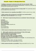 Sherpath Chapter 21 Managing Patient Care 2024 Revision Q&A&vert; VERIFIED ANSWERS