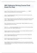 NSC Defensive Driving Course Final Exam Pre-Test&period;