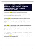 D265 WGU CRITICAL THINKING REASON AND EVIDENCE Section 3 Exam Questions and Complete Solutions