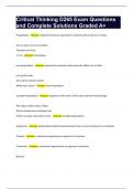 Critical Thinking D265 Exam Questions and Complete Solutions Graded A&plus;&period;