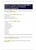 Section 3 Critical Thinking D265 WGU Exam Questions and Complete Solutions Graded A&plus;
