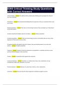 D265 Critical Thinking Study Questions with Correct Answers