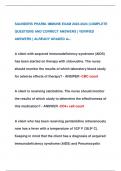 SAUNDERS PHARM- IMMUNE EXAM 2023-2024 &vert;COMPLETE  QUESTIONS AND CORRECT ANSWERS &lpar; VERIFIED  ANSWERS &rpar; ALREADY GRADED A&plus;&period;